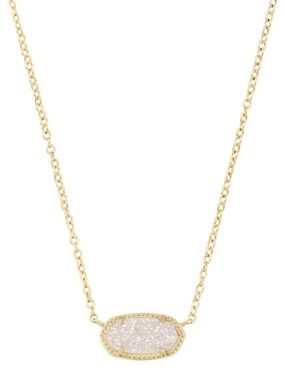 Kendra Scott Elisa Gold Pendant Necklace in Iridescent Drusy
